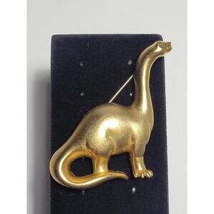 Vintage Fernando Originals FO Inc Brachiosaurus Dinosaur Brooch Pin Gold Tone
